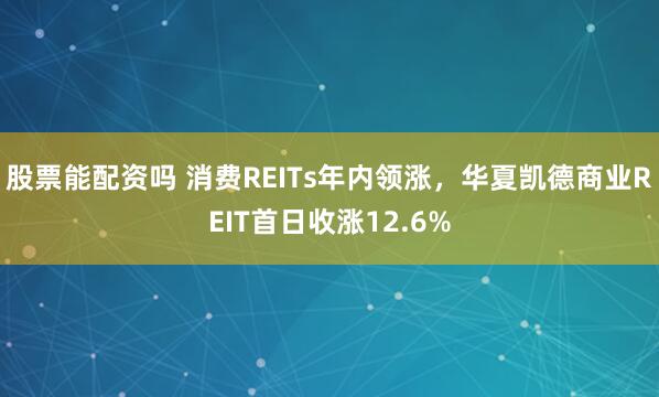 股票能配资吗 消费REITs年内领涨，华夏凯德商业REIT首日收涨12.6%