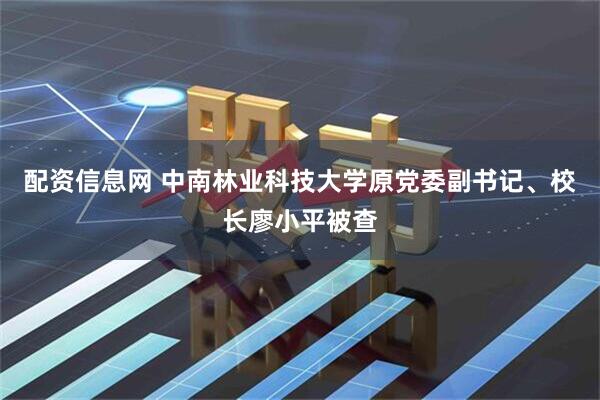 配资信息网 中南林业科技大学原党委副书记、校长廖小平被查